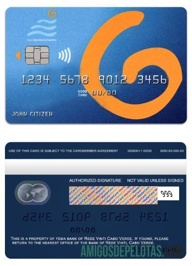 Cabo Verde Rede Vinti Bank Visa Card exemplo